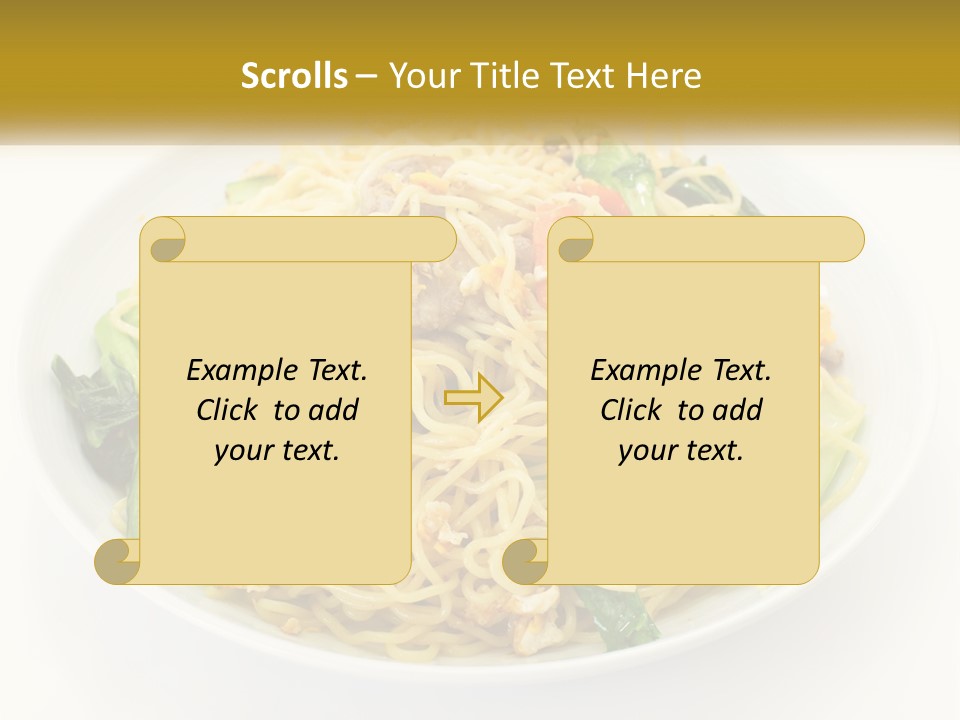 A Plate Of Food With Noodles And Vegetables PowerPoint Template