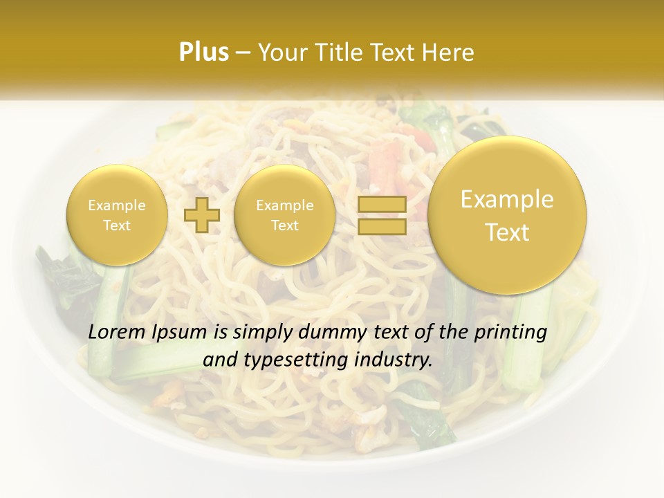 A Plate Of Food With Noodles And Vegetables PowerPoint Template