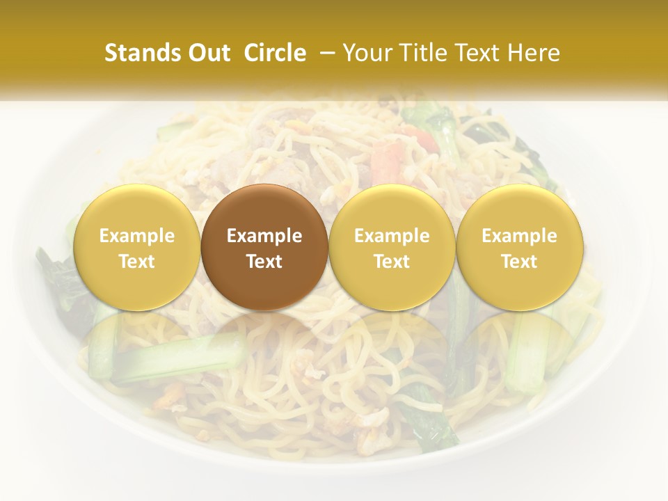 A Plate Of Food With Noodles And Vegetables PowerPoint Template