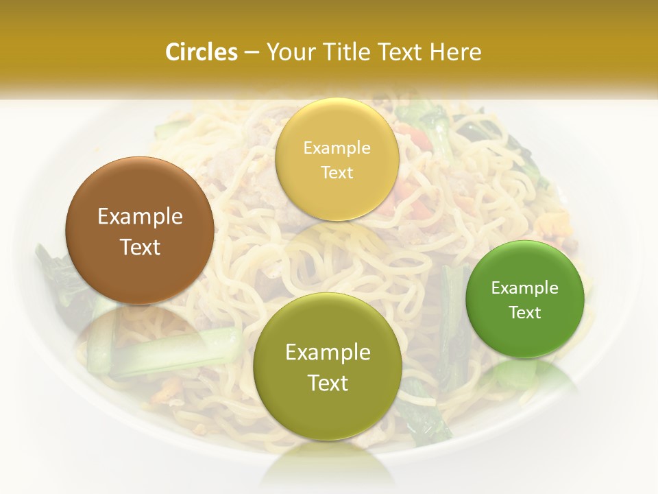 A Plate Of Food With Noodles And Vegetables PowerPoint Template