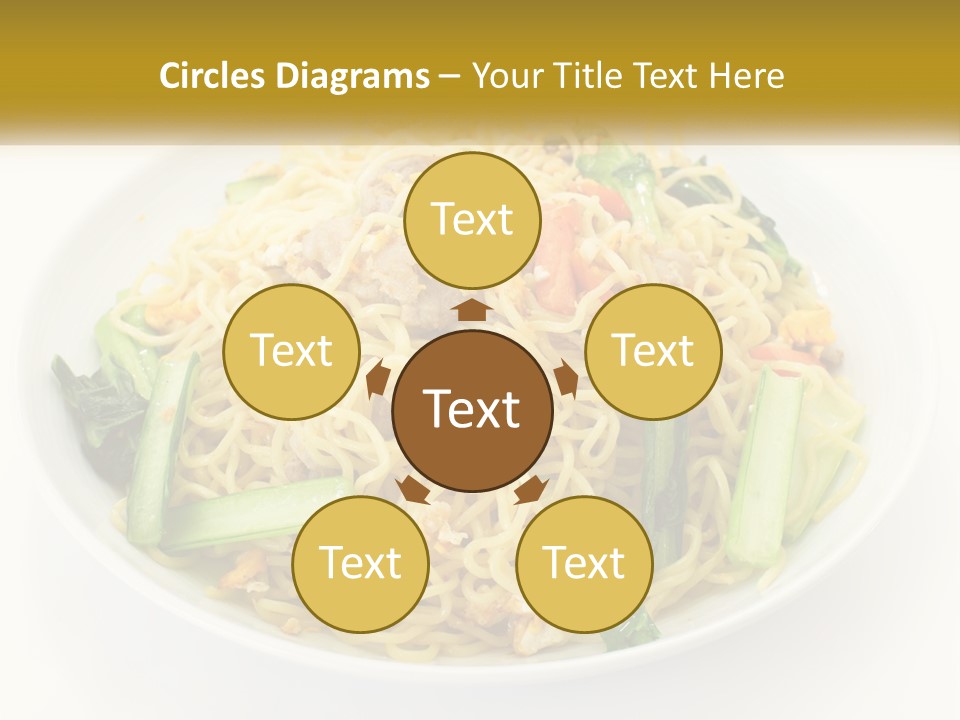 A Plate Of Food With Noodles And Vegetables PowerPoint Template
