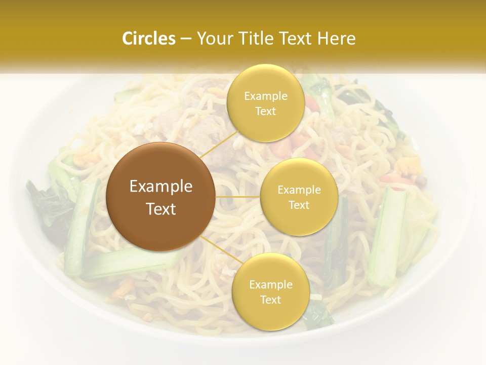 A Plate Of Food With Noodles And Vegetables PowerPoint Template
