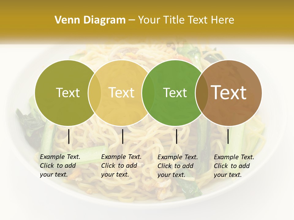 A Plate Of Food With Noodles And Vegetables PowerPoint Template