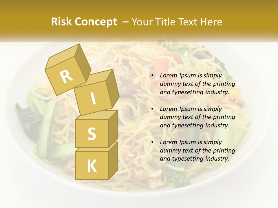A Plate Of Food With Noodles And Vegetables PowerPoint Template