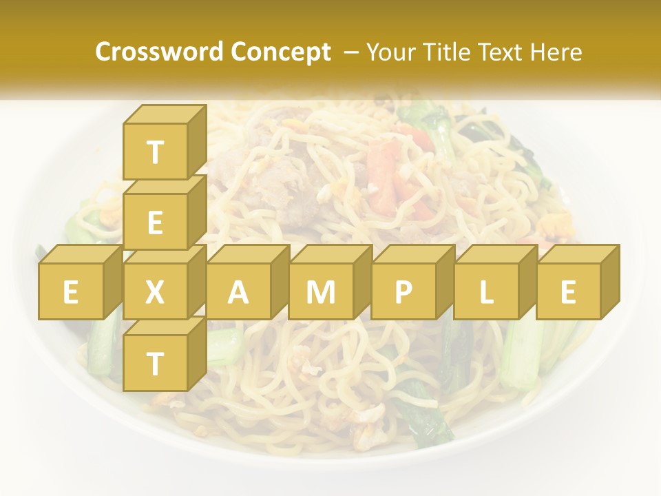 A Plate Of Food With Noodles And Vegetables PowerPoint Template
