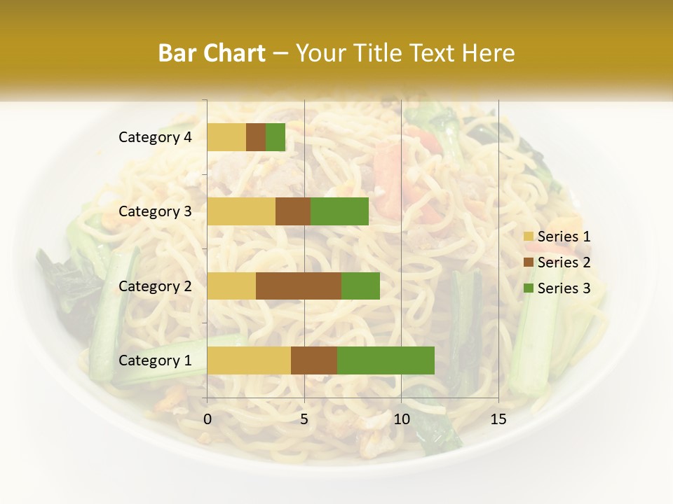 A Plate Of Food With Noodles And Vegetables PowerPoint Template
