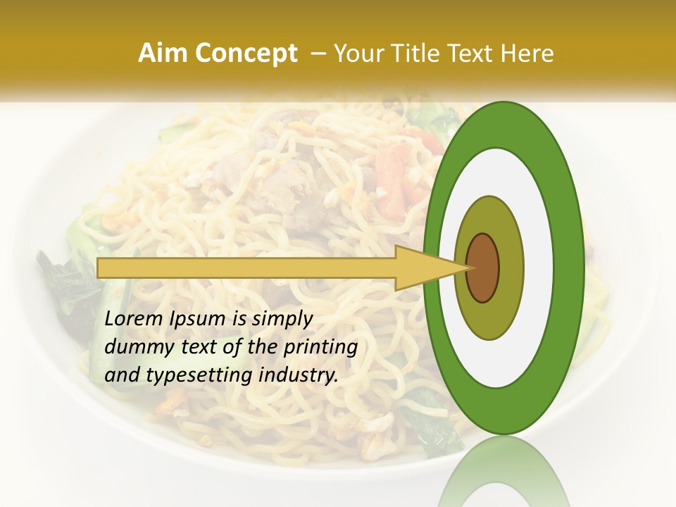 A Plate Of Food With Noodles And Vegetables PowerPoint Template