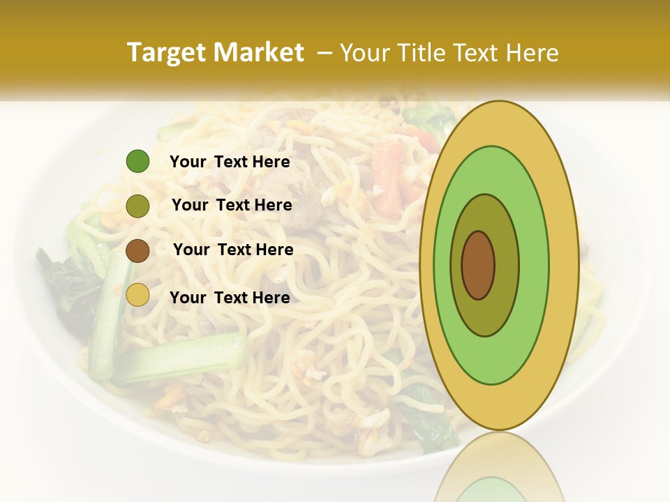 A Plate Of Food With Noodles And Vegetables PowerPoint Template