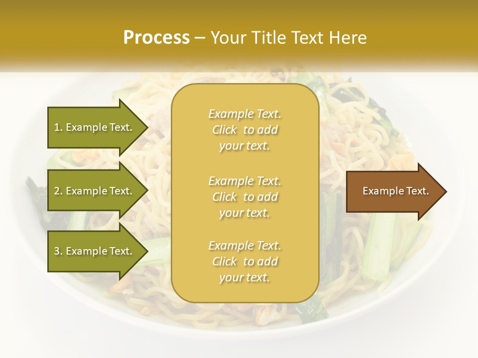 A Plate Of Food With Noodles And Vegetables PowerPoint Template