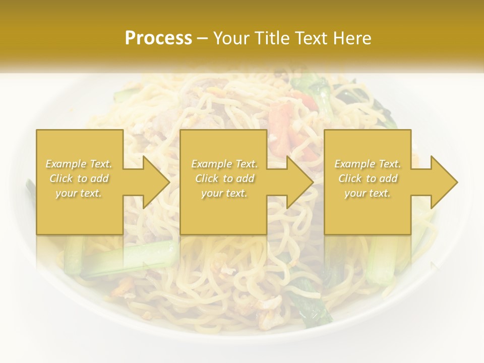 A Plate Of Food With Noodles And Vegetables PowerPoint Template