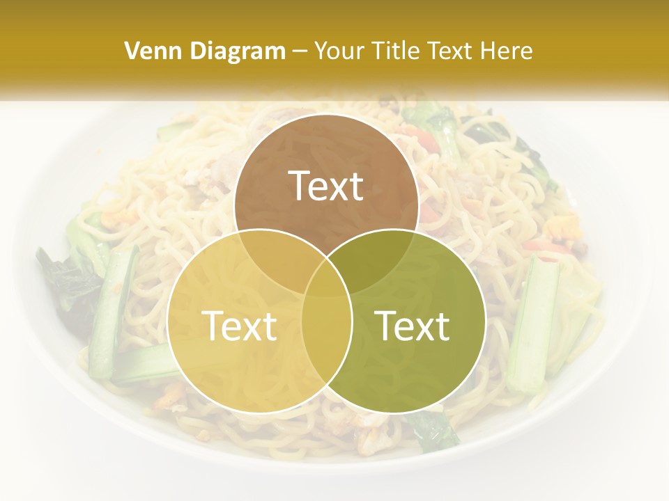 A Plate Of Food With Noodles And Vegetables PowerPoint Template
