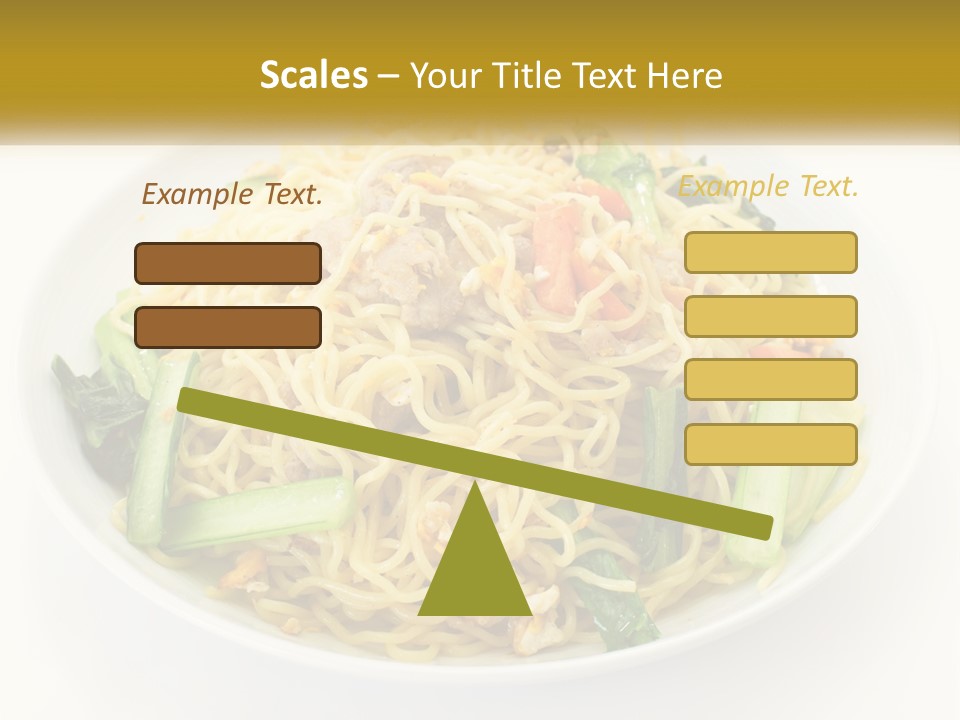 A Plate Of Food With Noodles And Vegetables PowerPoint Template