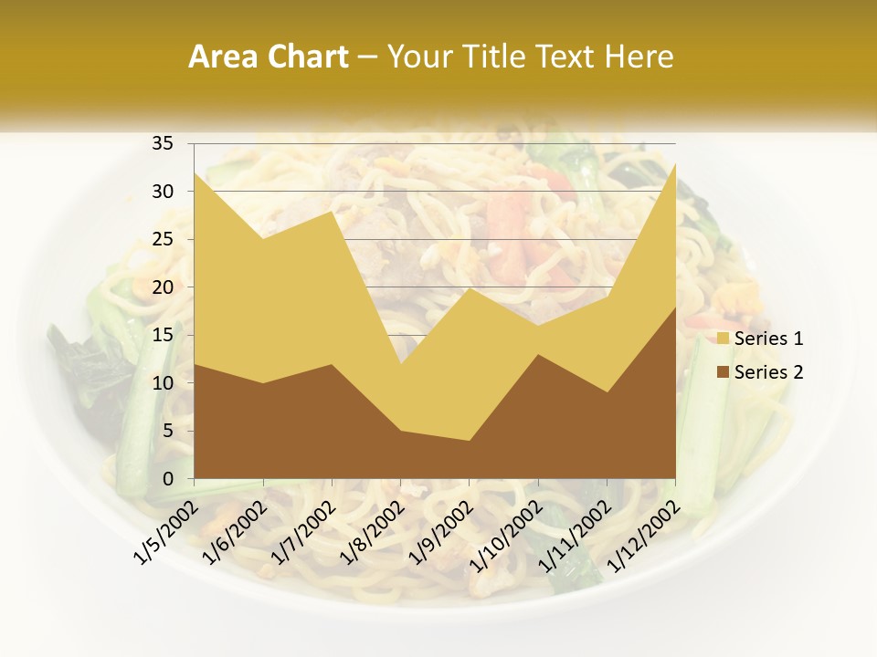 A Plate Of Food With Noodles And Vegetables PowerPoint Template