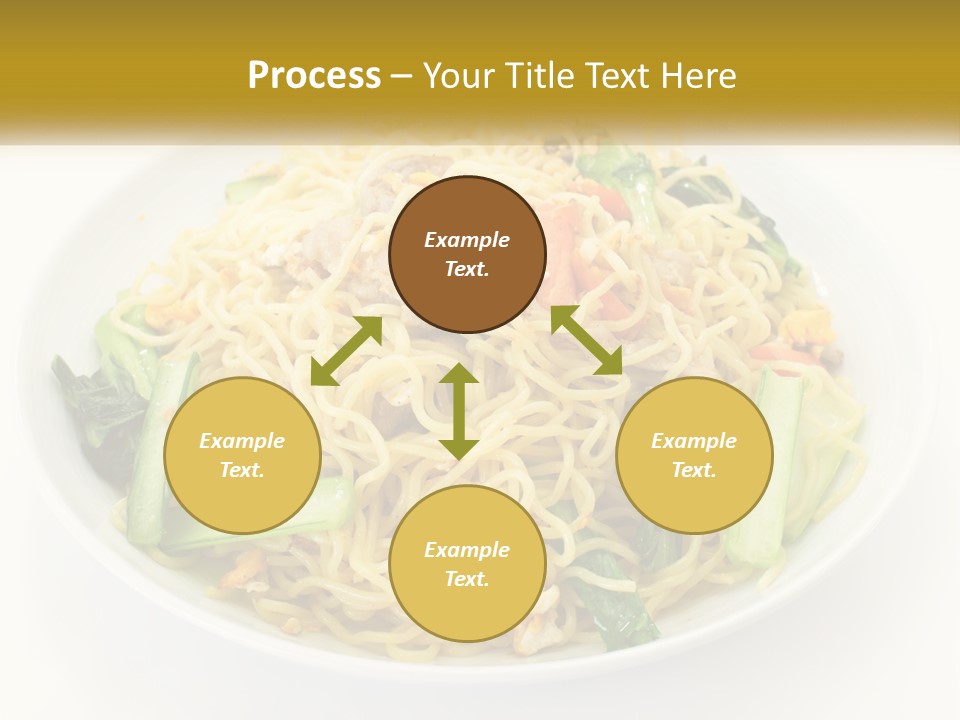 A Plate Of Food With Noodles And Vegetables PowerPoint Template
