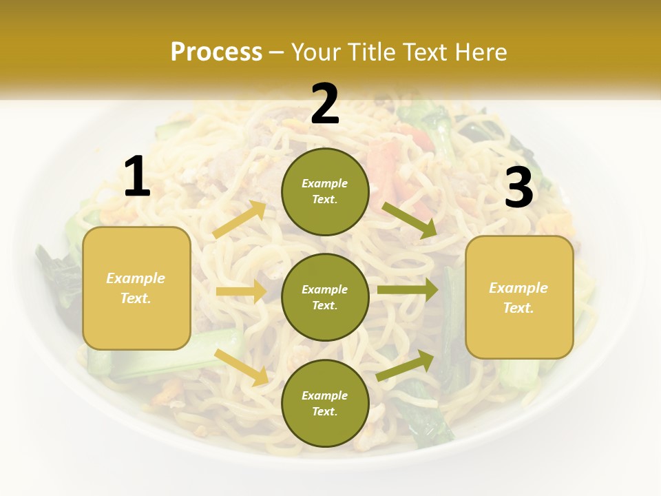 A Plate Of Food With Noodles And Vegetables PowerPoint Template