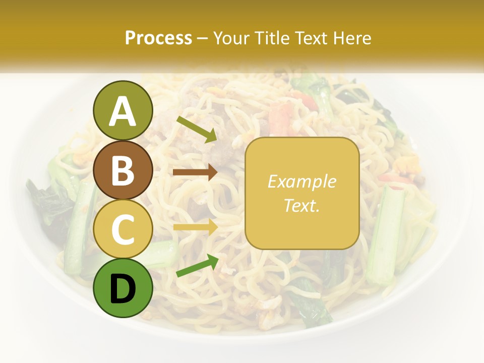 A Plate Of Food With Noodles And Vegetables PowerPoint Template