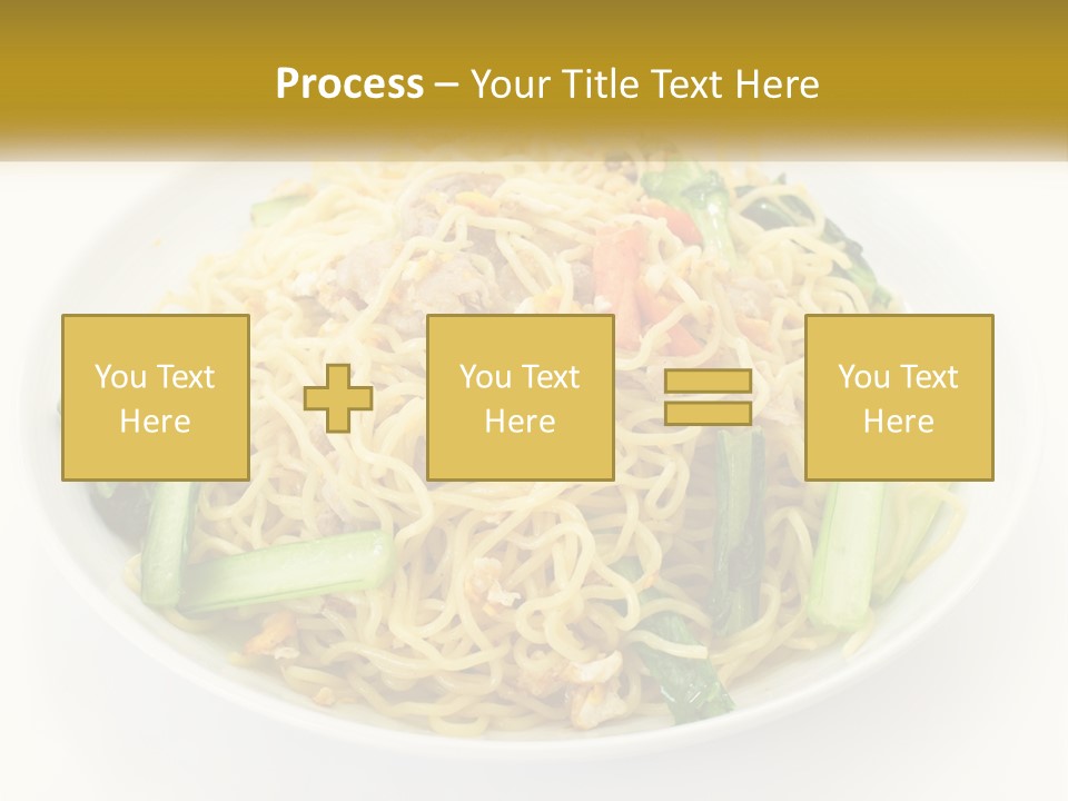 A Plate Of Food With Noodles And Vegetables PowerPoint Template