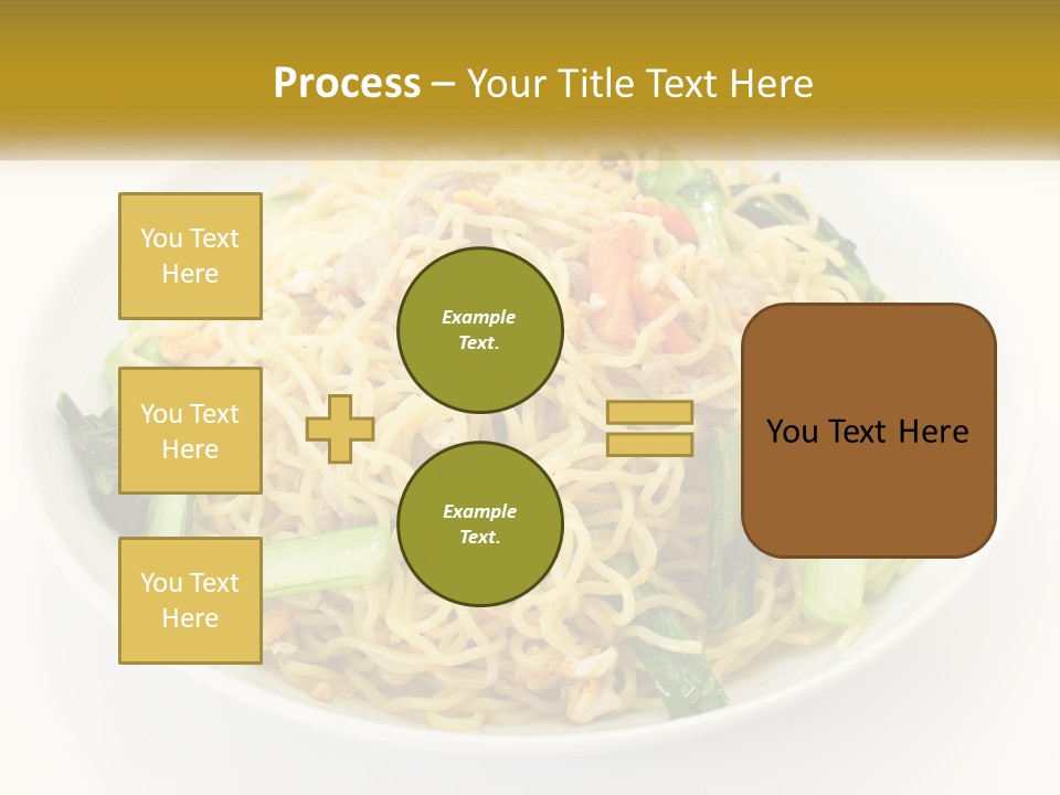 A Plate Of Food With Noodles And Vegetables PowerPoint Template