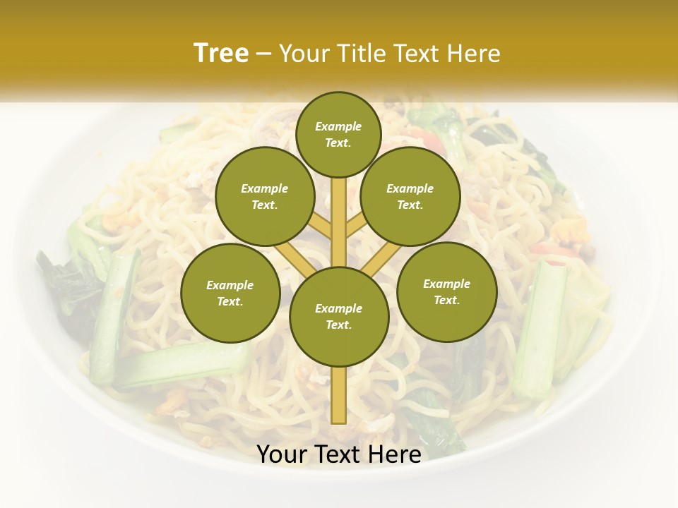 A Plate Of Food With Noodles And Vegetables PowerPoint Template