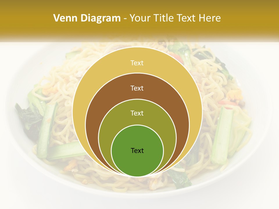 A Plate Of Food With Noodles And Vegetables PowerPoint Template