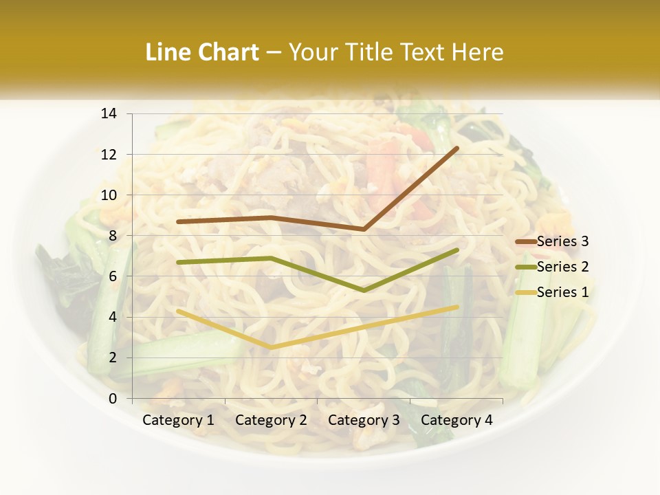 A Plate Of Food With Noodles And Vegetables PowerPoint Template