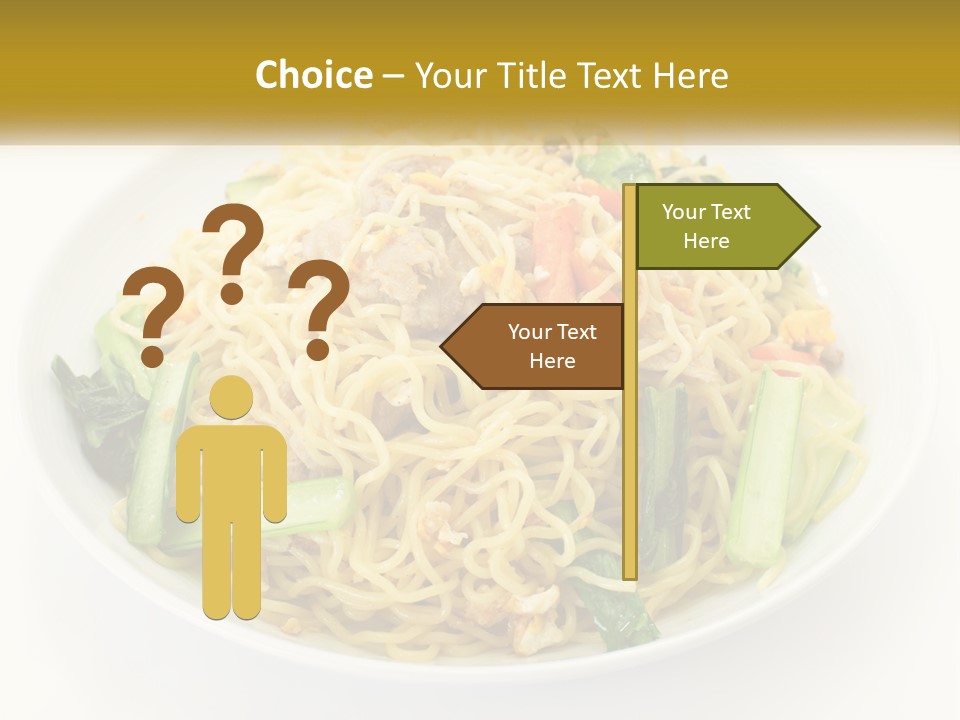 A Plate Of Food With Noodles And Vegetables PowerPoint Template