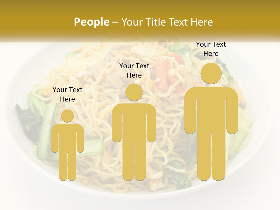 A Plate Of Food With Noodles And Vegetables PowerPoint Template