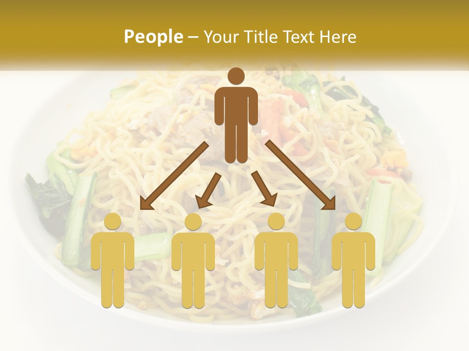 A Plate Of Food With Noodles And Vegetables PowerPoint Template