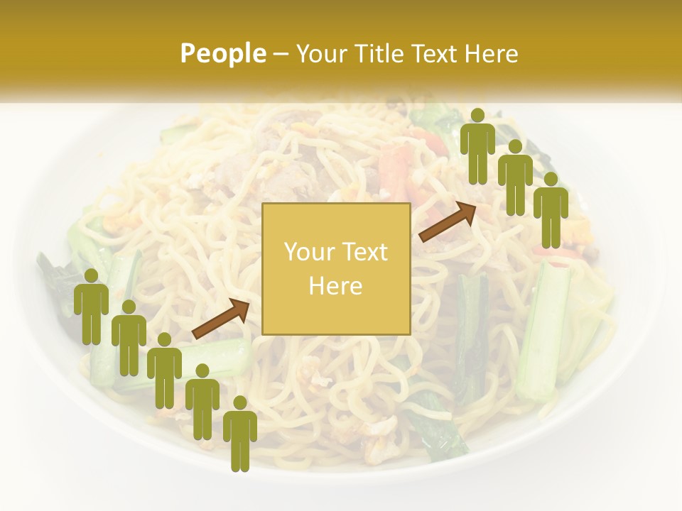 A Plate Of Food With Noodles And Vegetables PowerPoint Template
