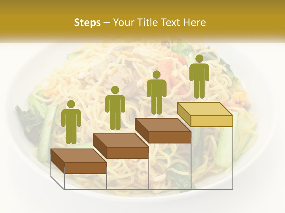 A Plate Of Food With Noodles And Vegetables PowerPoint Template