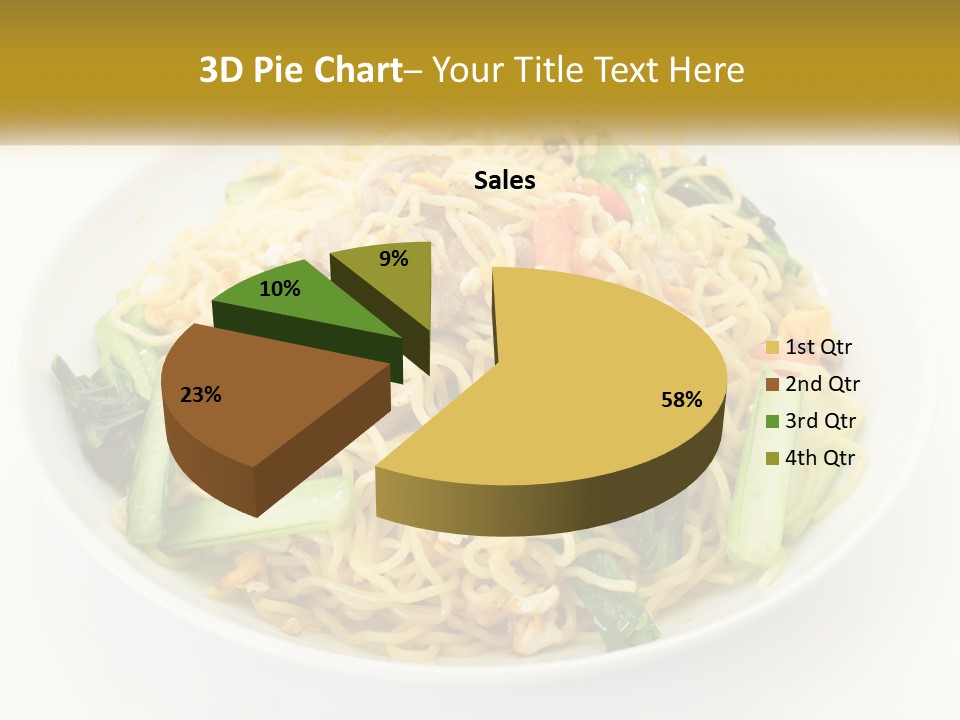 A Plate Of Food With Noodles And Vegetables PowerPoint Template