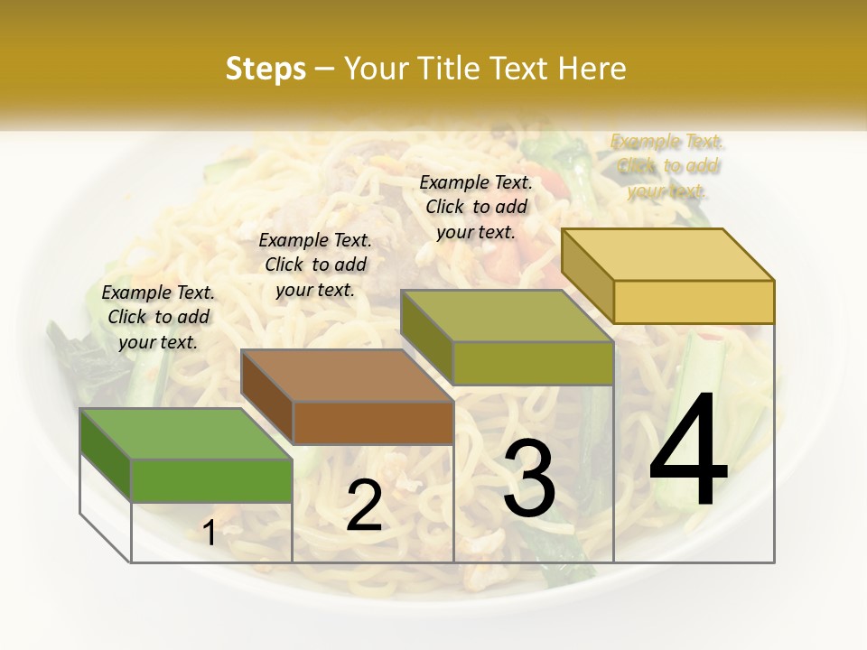 A Plate Of Food With Noodles And Vegetables PowerPoint Template