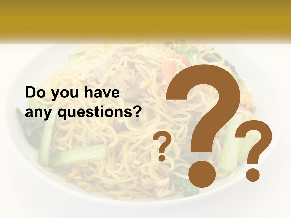 A Plate Of Food With Noodles And Vegetables PowerPoint Template