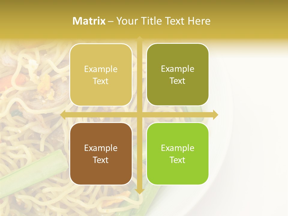 A Plate Of Food With Noodles And Vegetables PowerPoint Template
