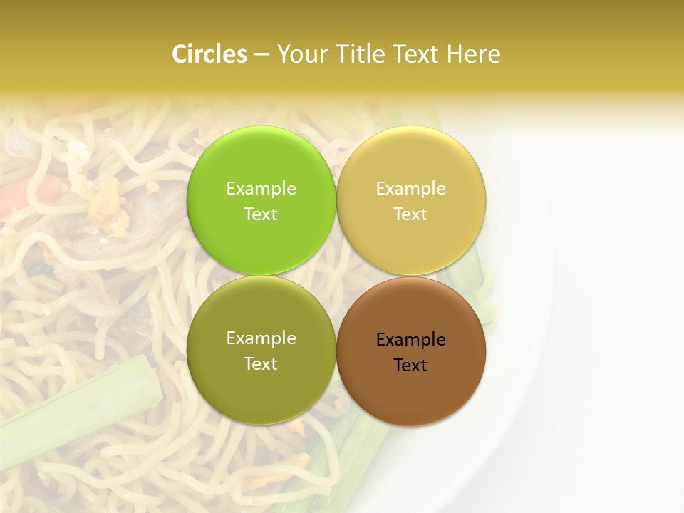 A Plate Of Food With Noodles And Vegetables PowerPoint Template