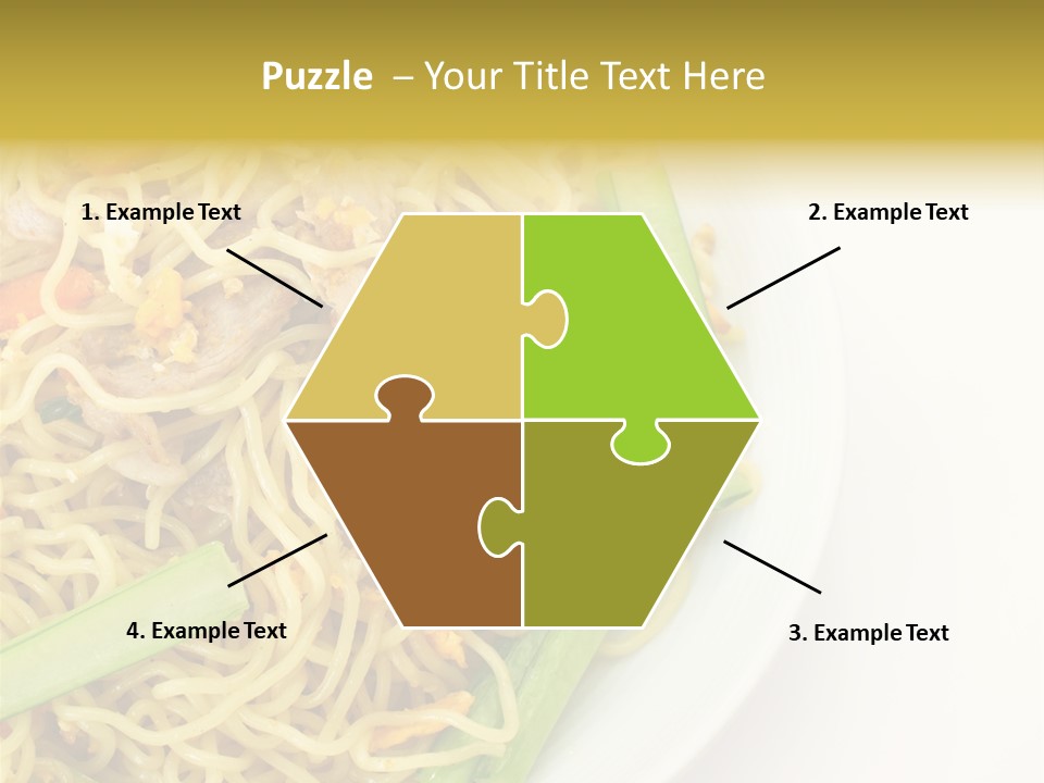 A Plate Of Food With Noodles And Vegetables PowerPoint Template