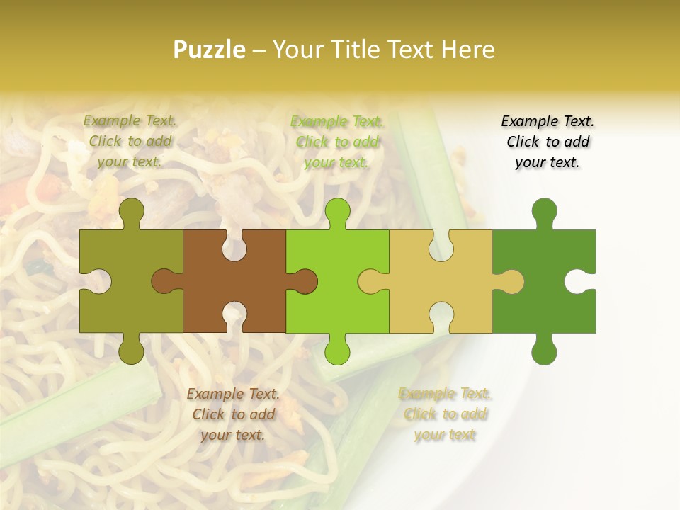 A Plate Of Food With Noodles And Vegetables PowerPoint Template
