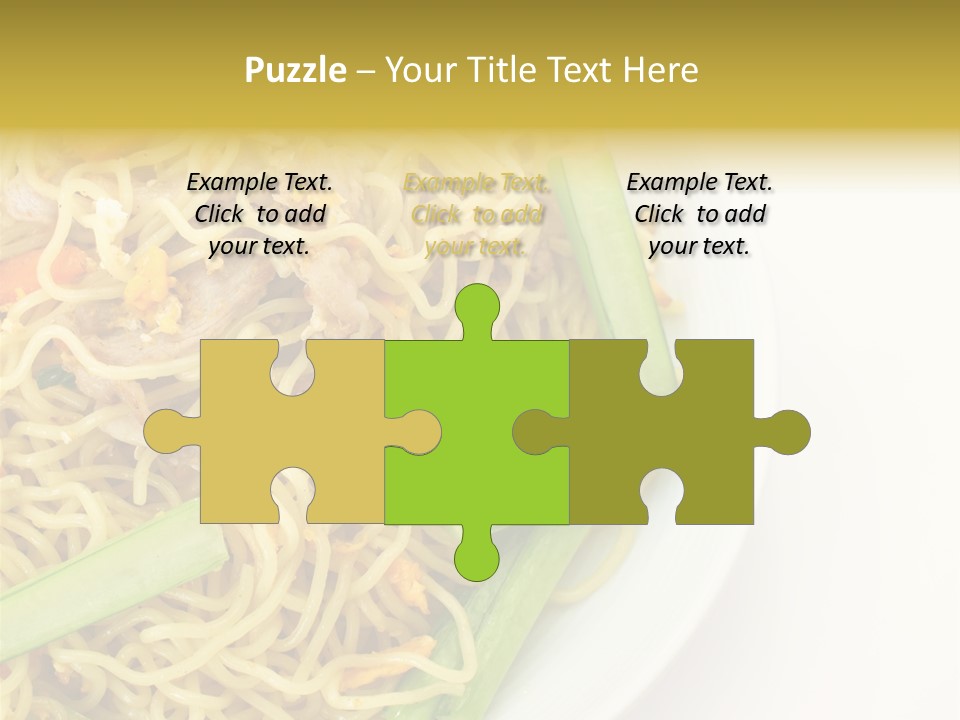 A Plate Of Food With Noodles And Vegetables PowerPoint Template