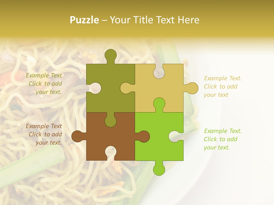 A Plate Of Food With Noodles And Vegetables PowerPoint Template