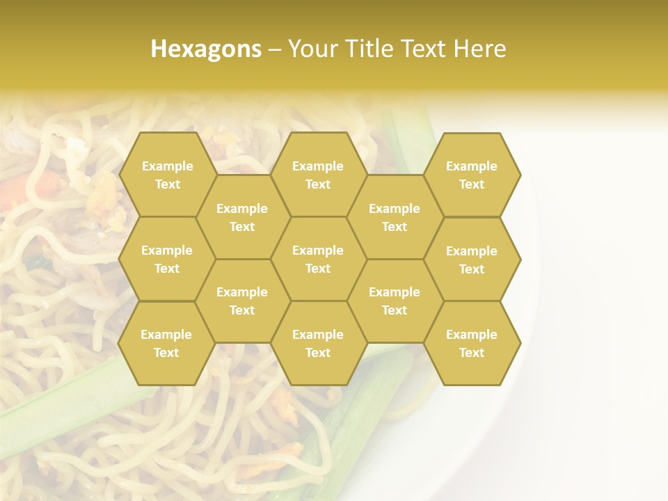 A Plate Of Food With Noodles And Vegetables PowerPoint Template