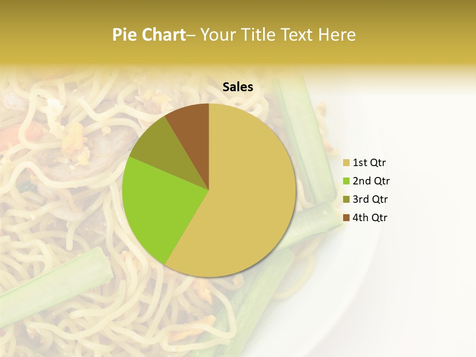 A Plate Of Food With Noodles And Vegetables PowerPoint Template
