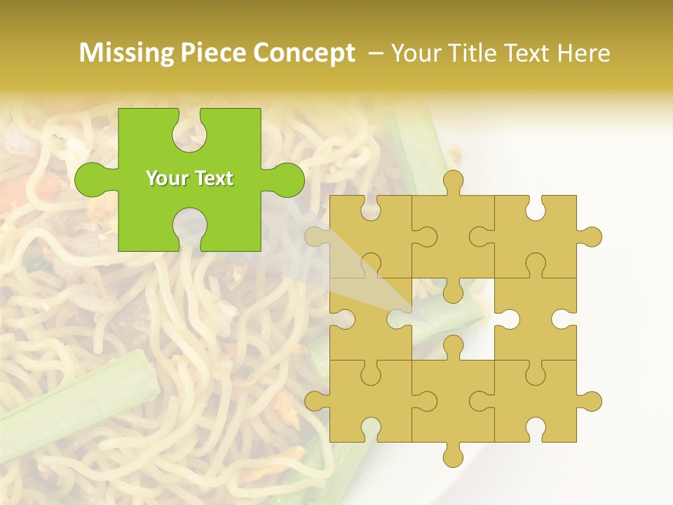A Plate Of Food With Noodles And Vegetables PowerPoint Template