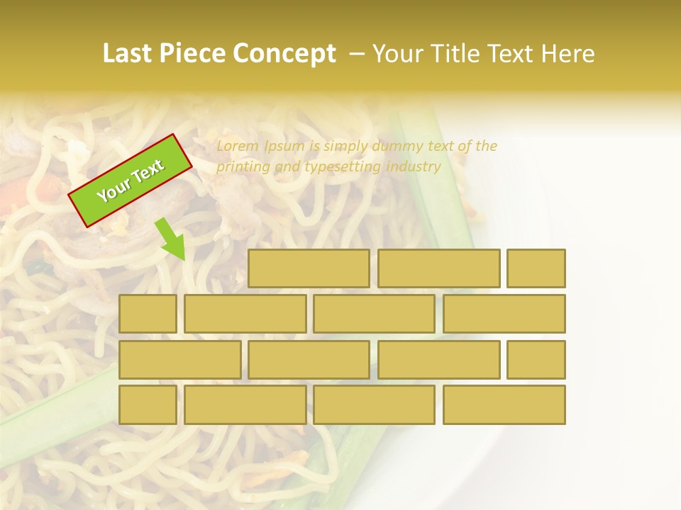 A Plate Of Food With Noodles And Vegetables PowerPoint Template