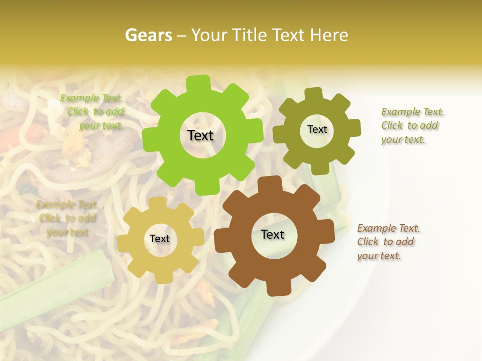 A Plate Of Food With Noodles And Vegetables PowerPoint Template