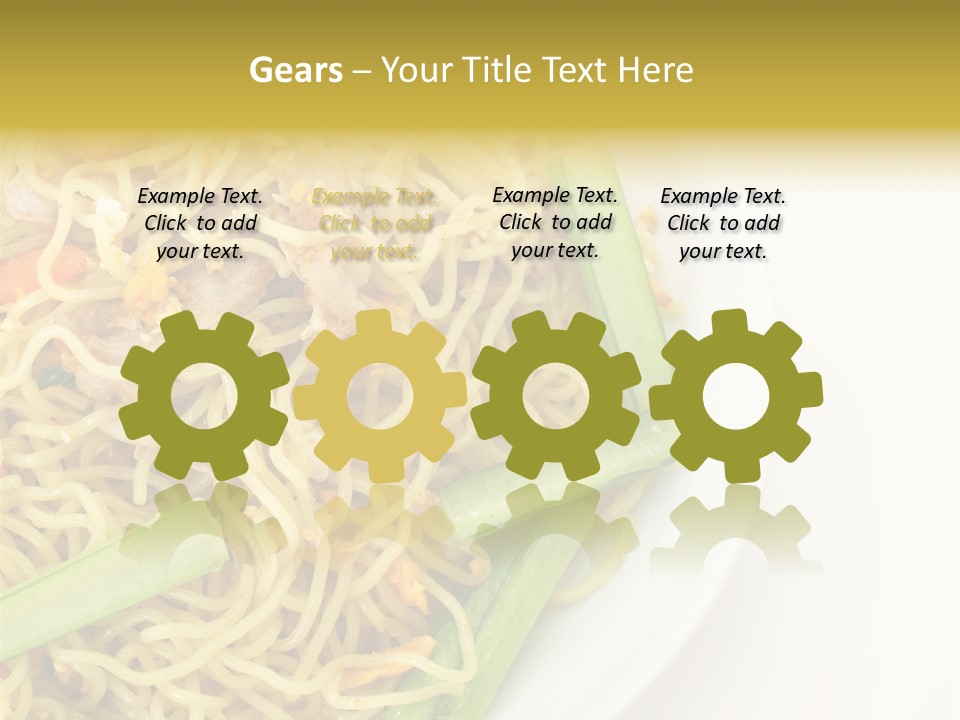 A Plate Of Food With Noodles And Vegetables PowerPoint Template