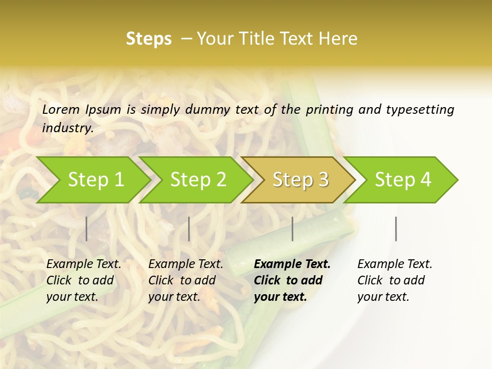 A Plate Of Food With Noodles And Vegetables PowerPoint Template
