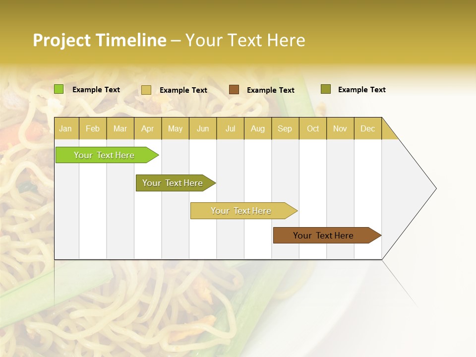 A Plate Of Food With Noodles And Vegetables PowerPoint Template