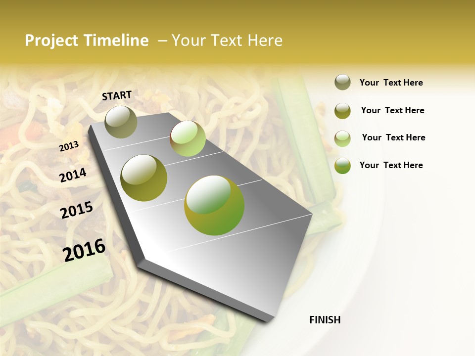 A Plate Of Food With Noodles And Vegetables PowerPoint Template