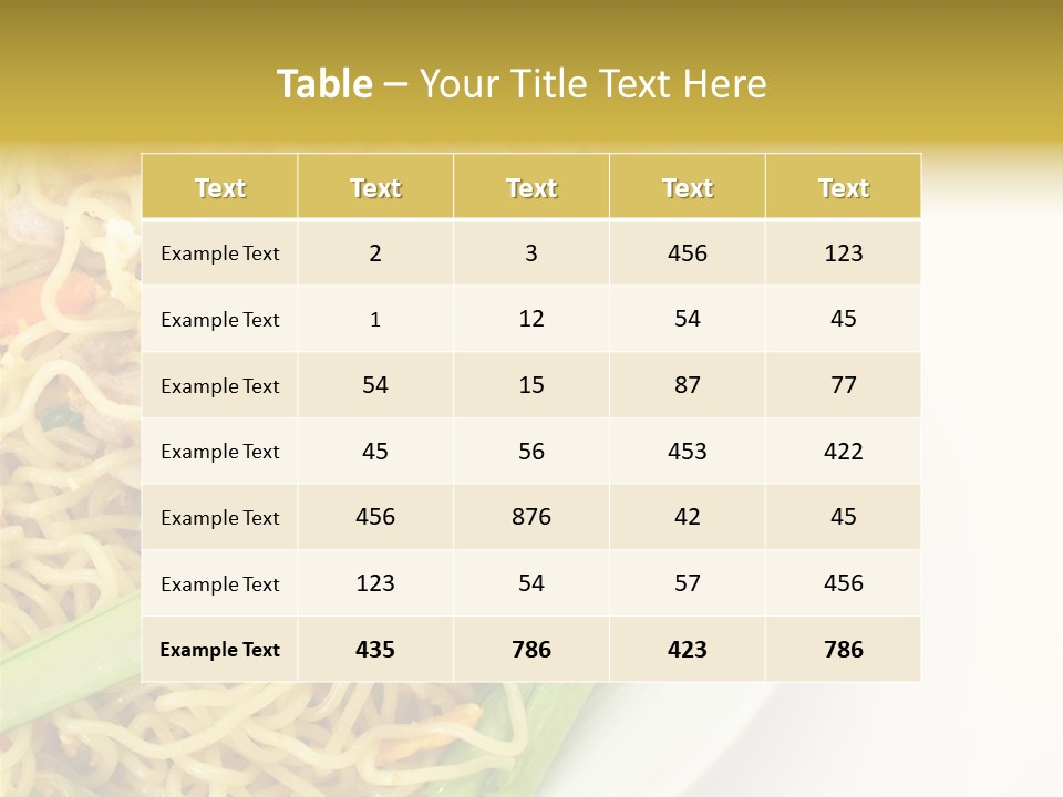 A Plate Of Food With Noodles And Vegetables PowerPoint Template