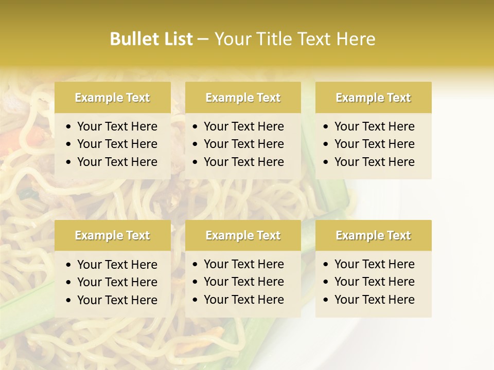 A Plate Of Food With Noodles And Vegetables PowerPoint Template